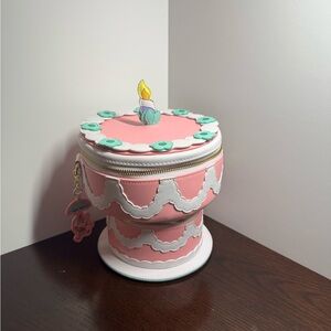 Loungefly Pink Cake Bag with Candle and Floral Accents